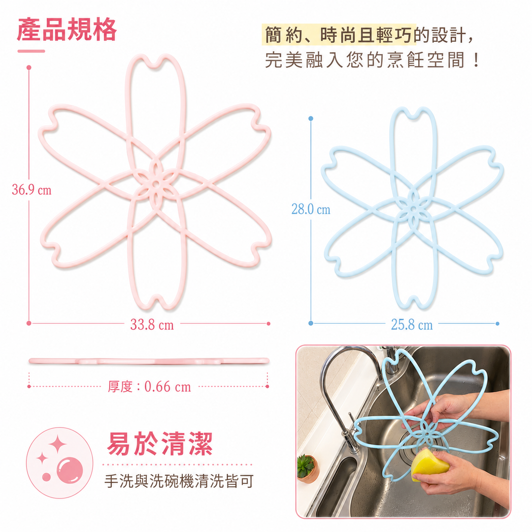 【ABC Cooking 限定優惠】 MYMICHI 櫻花造型隔鍋墊 iPROTECT